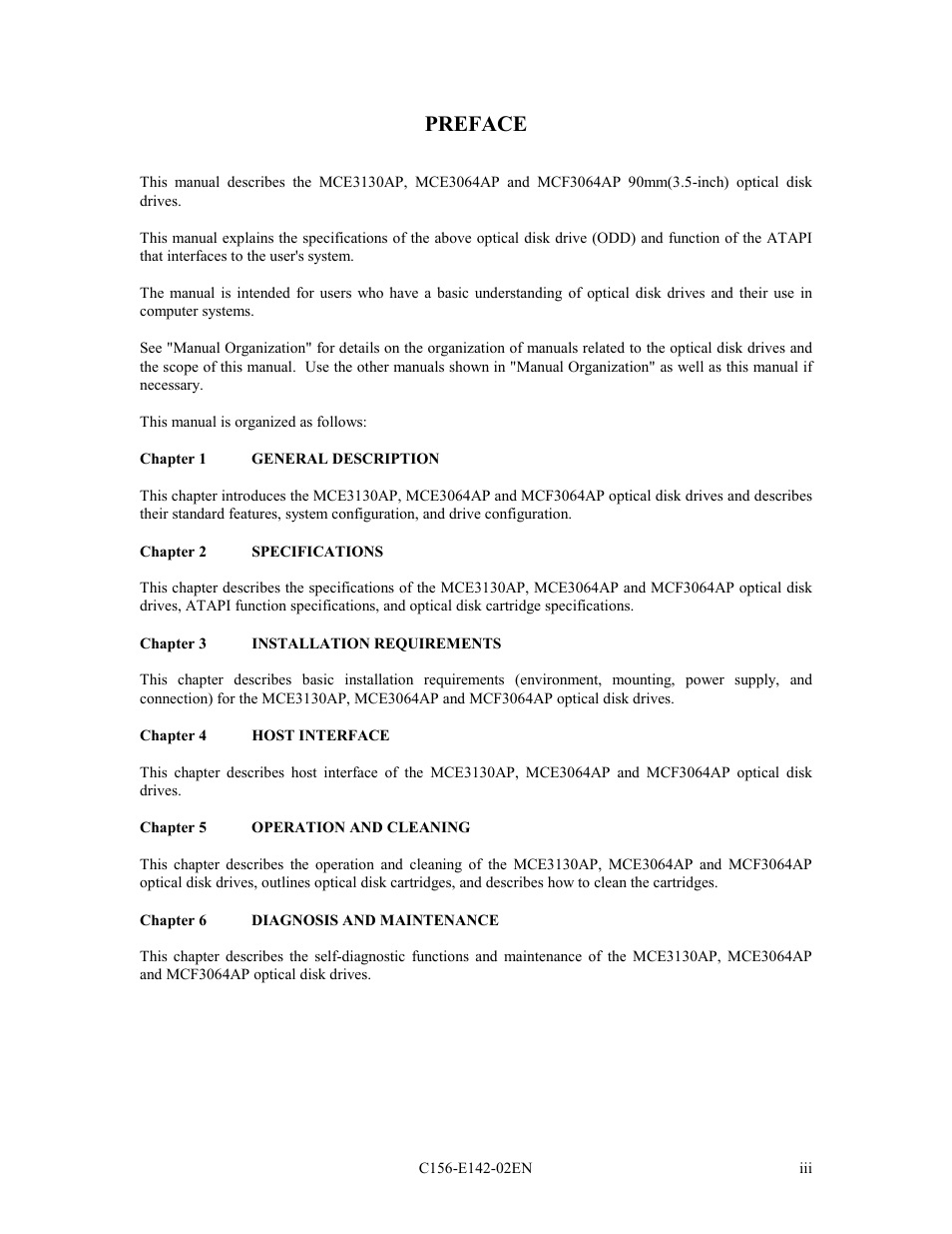Preface | FUJITSU MCE3130AP User Manual | Page 4 / 175