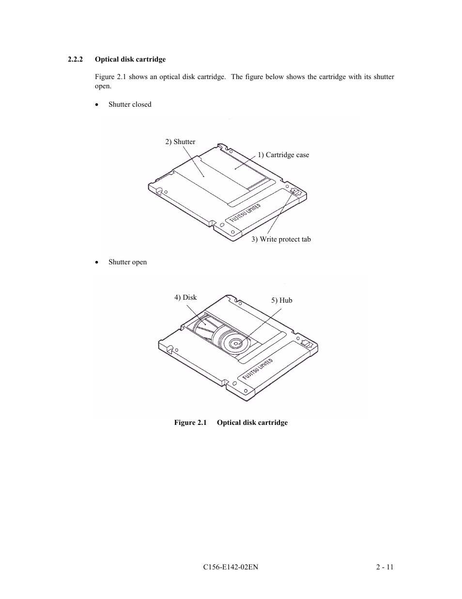 2 optical disk cartridge | FUJITSU MCE3130AP User Manual | Page 42 / 175