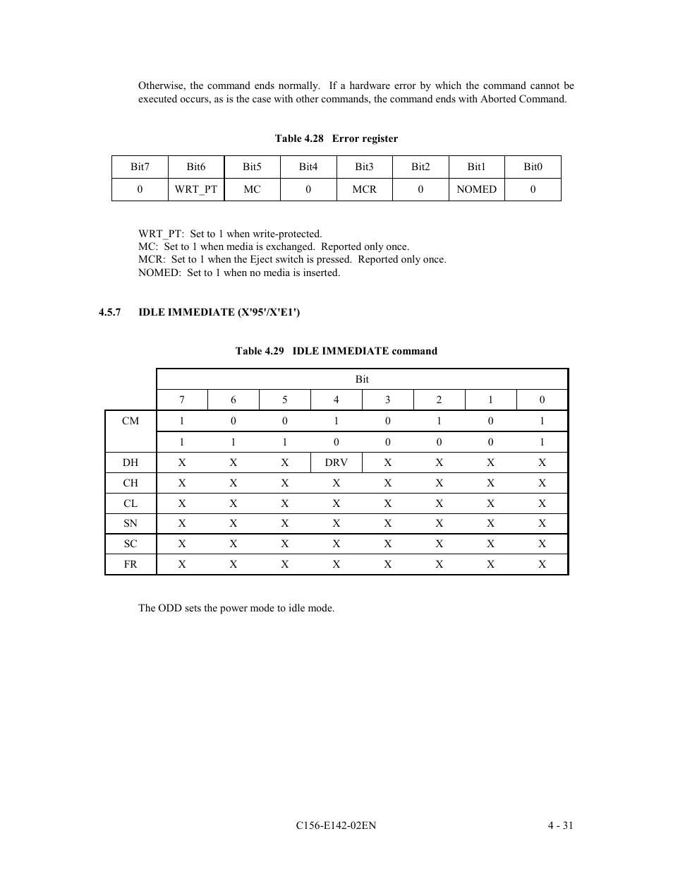 7 idle immediate (x'95'/x'e1') | FUJITSU MCE3130AP User Manual | Page 99 / 175