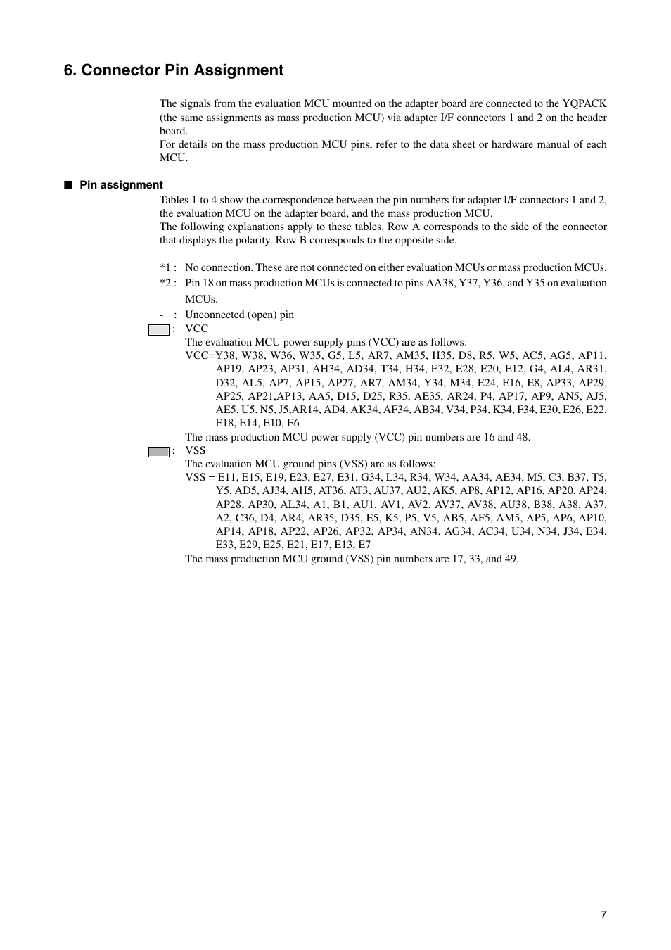 Connector pin assignment | FUJITSU LQFP-64P User Manual | Page 10 / 16