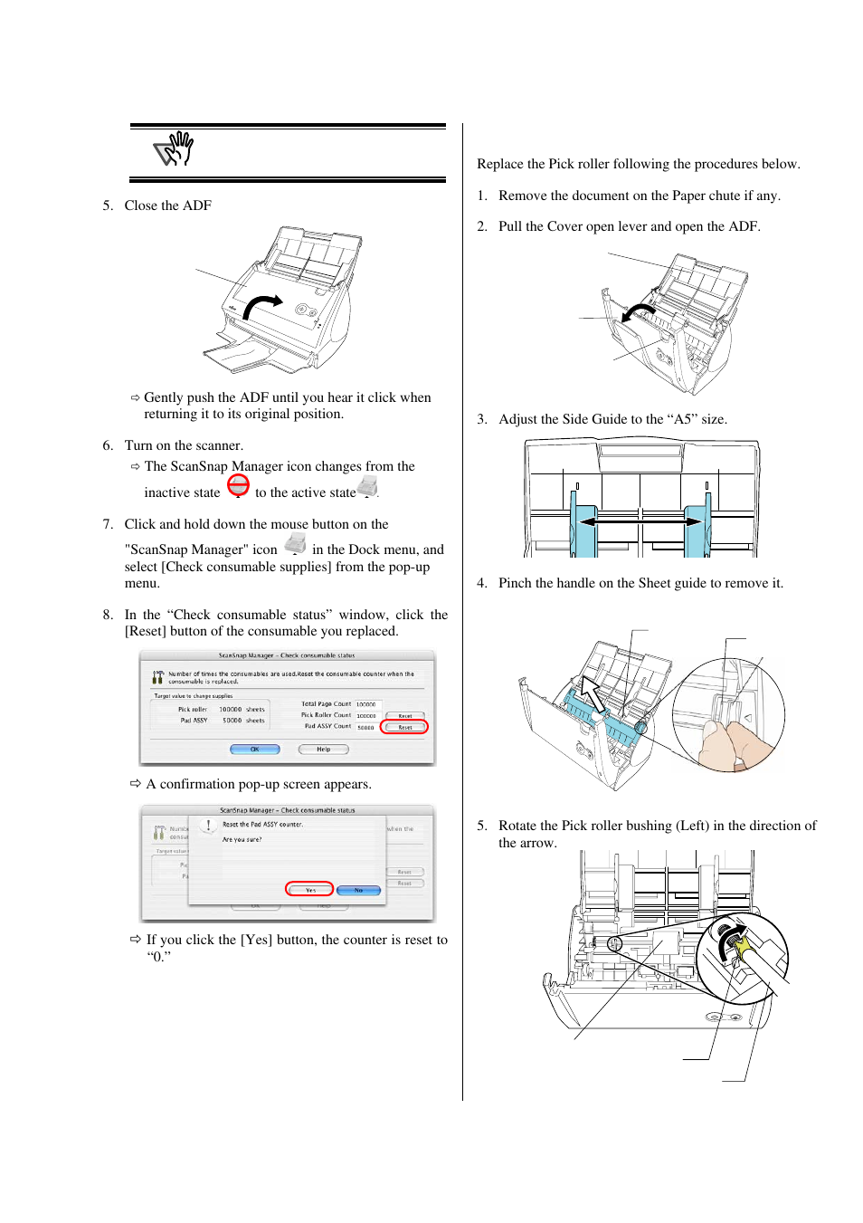 Replacing the pick roller, In “ 6.3. replacing the pick roller | FUJITSU S500M User Manual | Page 17 / 24