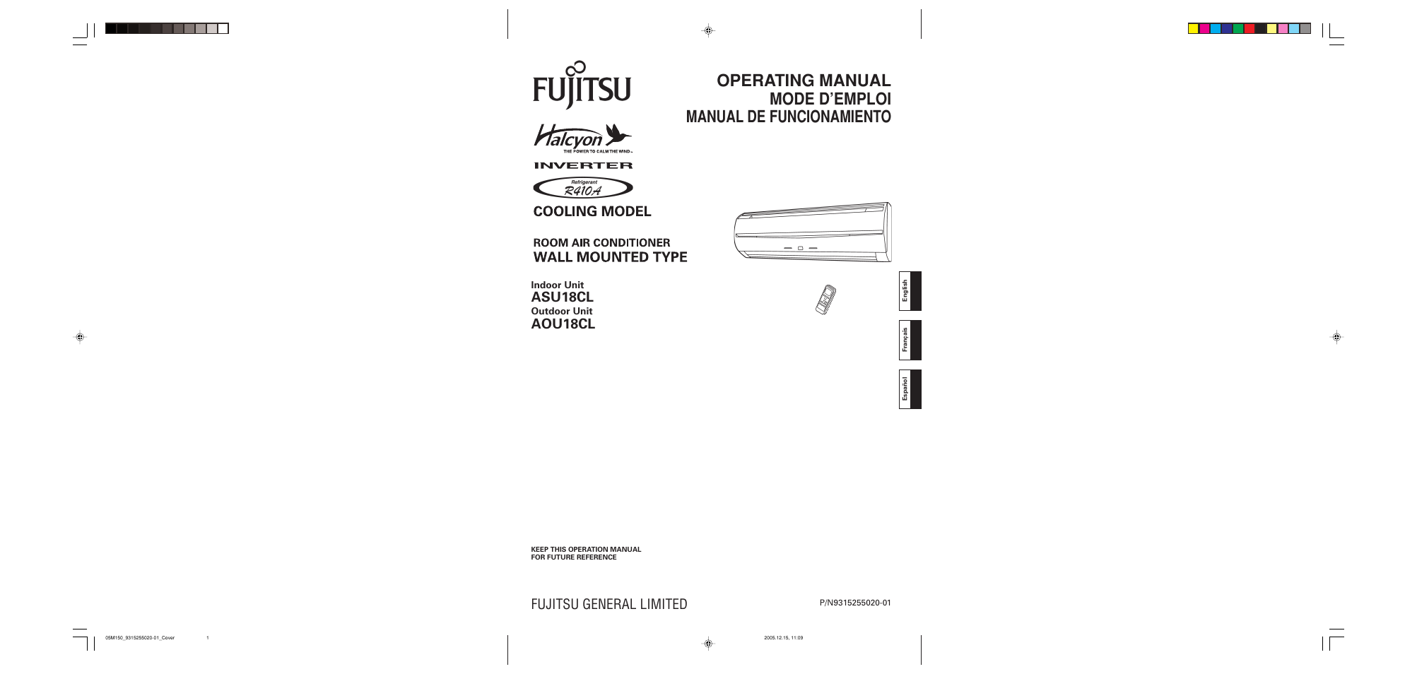 FUJITSU HALCYON AOU18CL User Manual | 19 pages