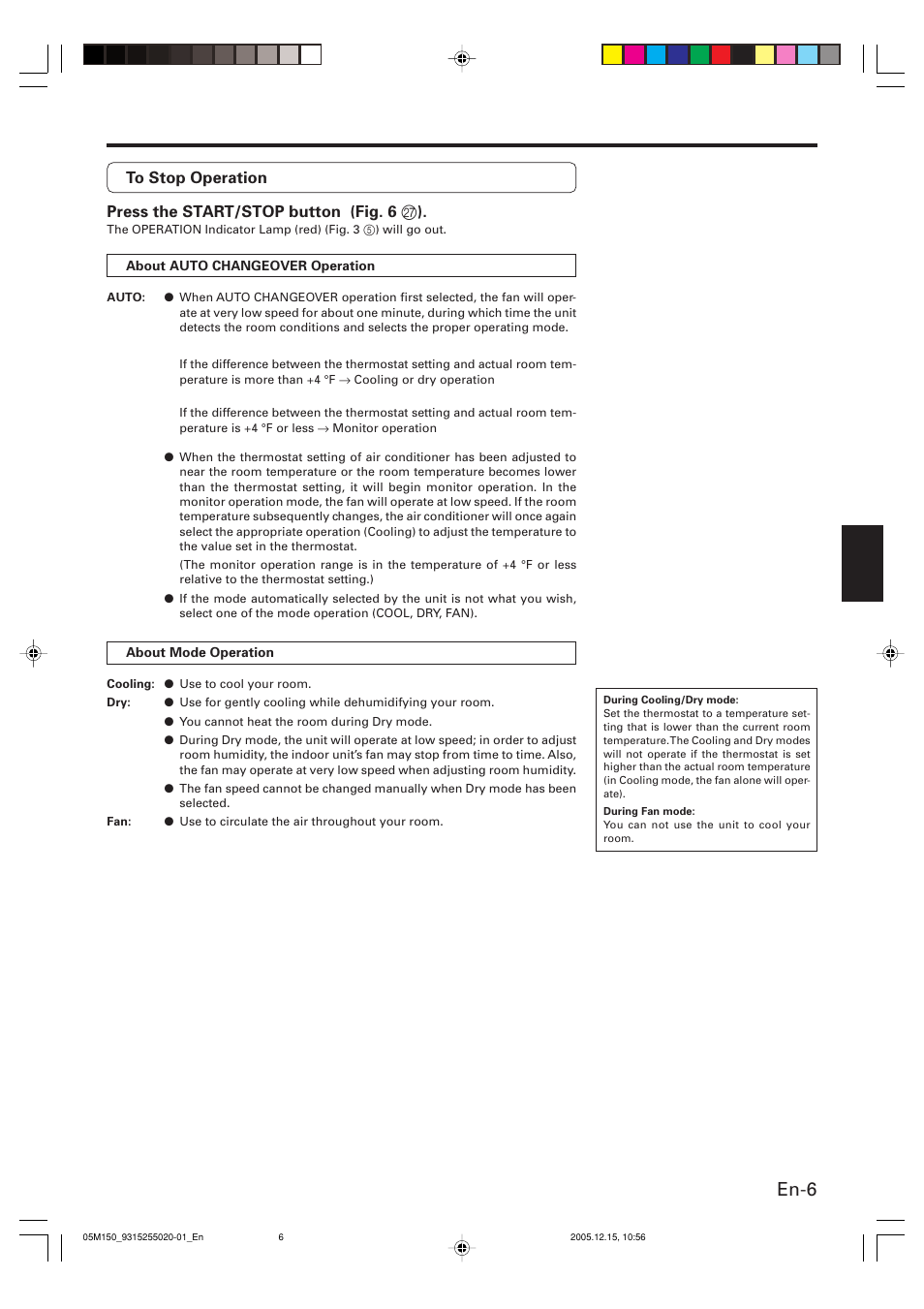 En-6 | FUJITSU HALCYON AOU18CL User Manual | Page 9 / 19