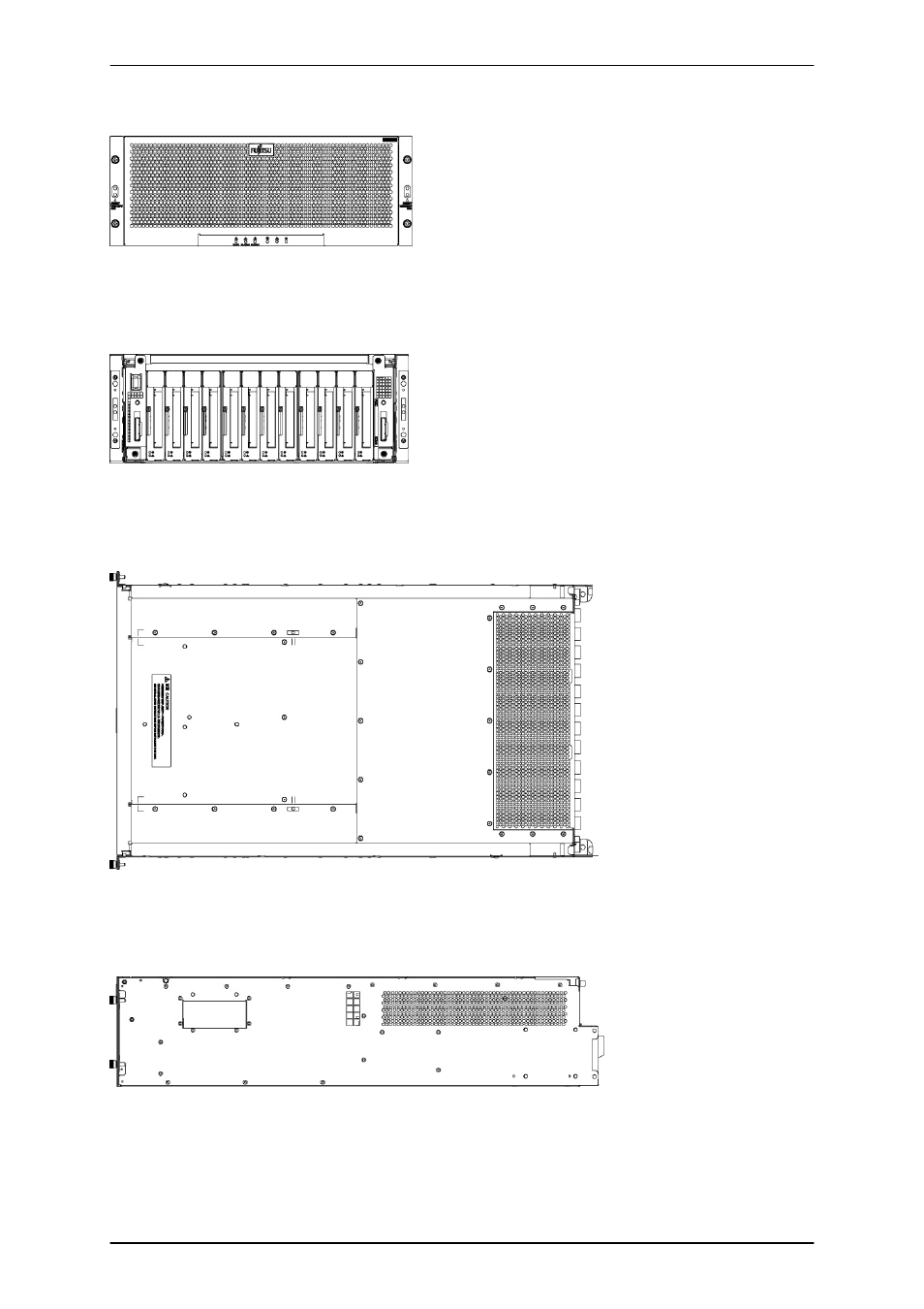 Figure 1.5 pci_box front view, Figure 1.6 pci_box rear view, Figure 1.7 pci_box top view | Figure 1.8 pci_box right side view | FUJITSU PRIMEQUEST 1000 Series C122-E119EN User Manual | Page 25 / 109