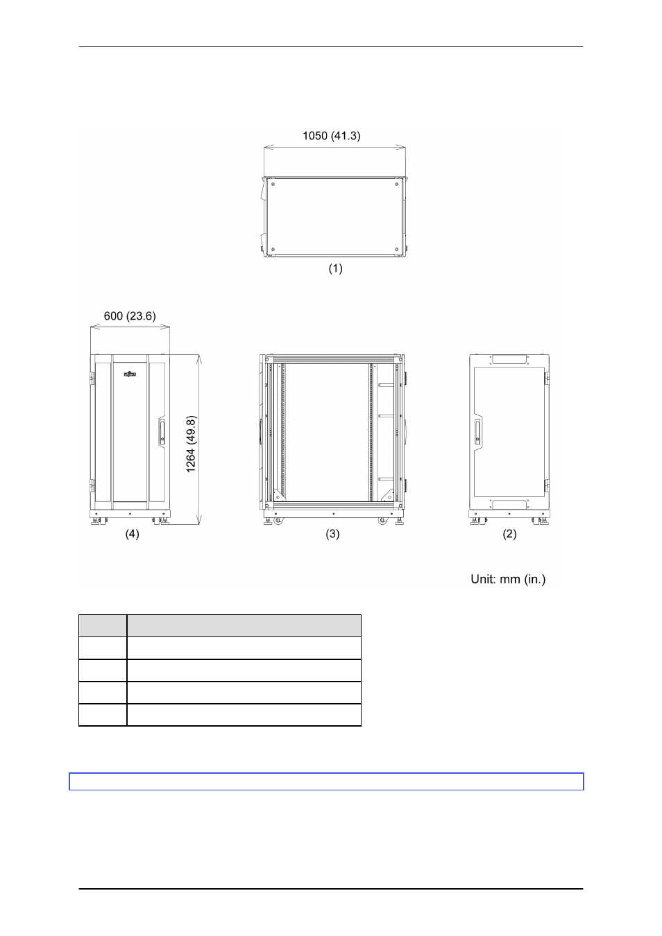 A.3.3 bottom view drawings of 19-inch racks | FUJITSU PRIMEQUEST 1000 Series C122-E119EN User Manual | Page 95 / 109