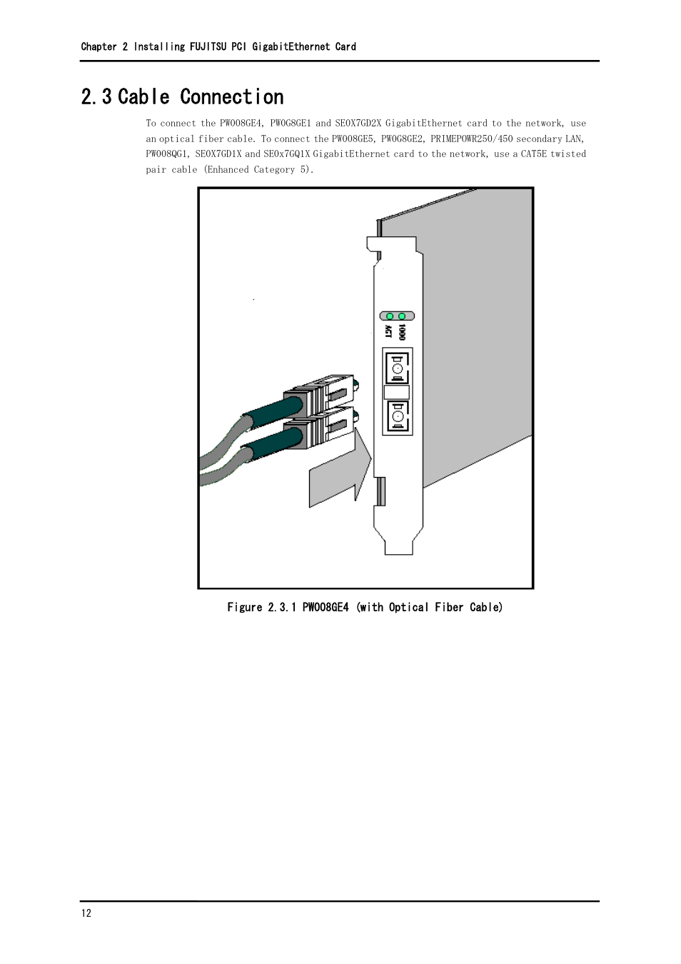 3 cable connection | FUJITSU Solaris PCI GigabitEthernet 3.0 User Manual | Page 19 / 115