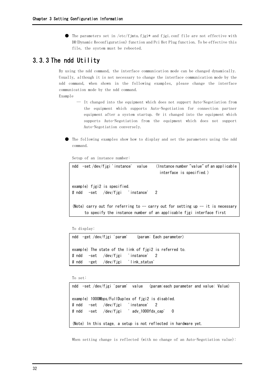 3 the ndd utility | FUJITSU Solaris PCI GigabitEthernet 3.0 User Manual | Page 39 / 115