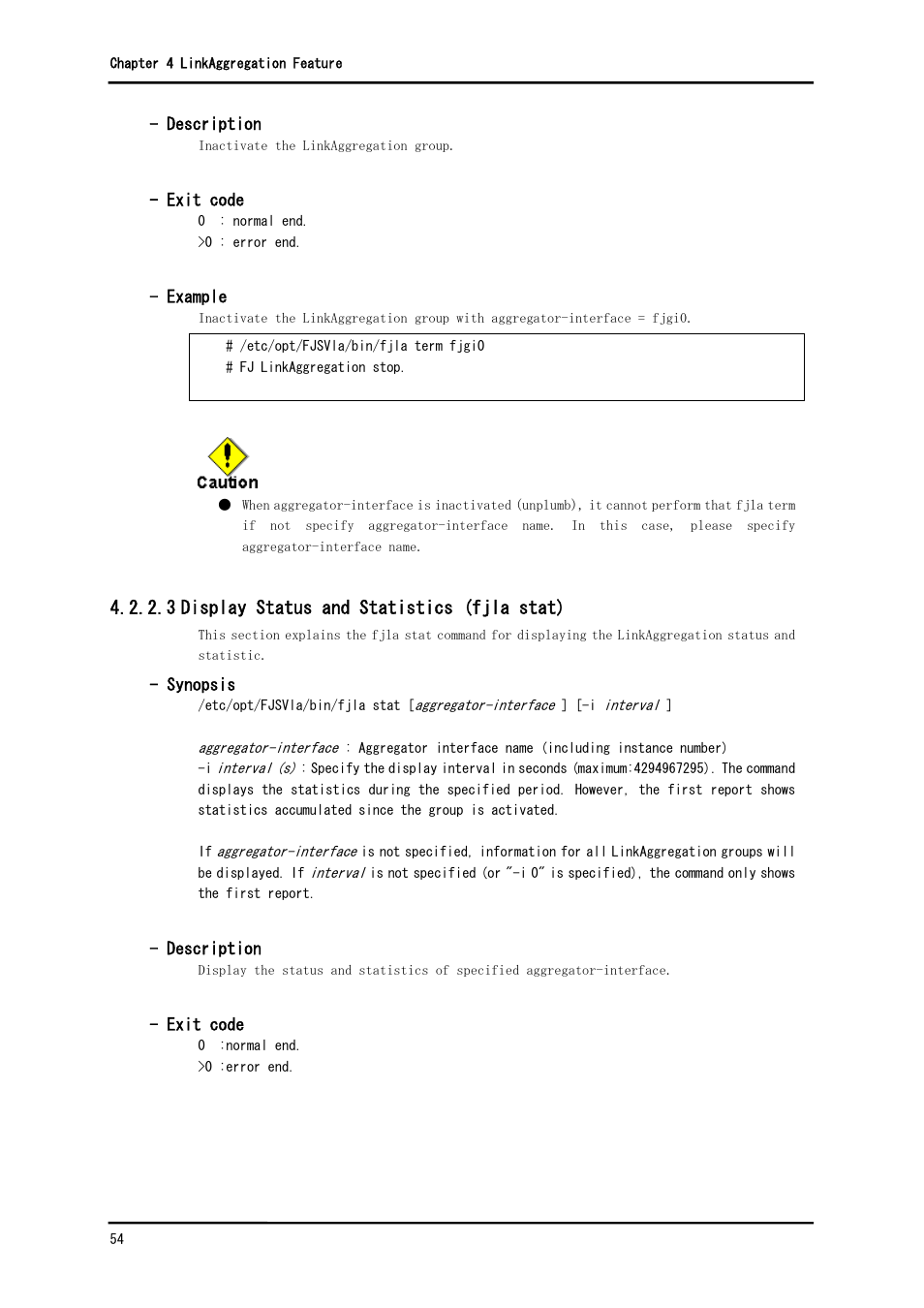 3 display status and statistics (fjla stat) | FUJITSU Solaris PCI GigabitEthernet 3.0 User Manual | Page 61 / 115