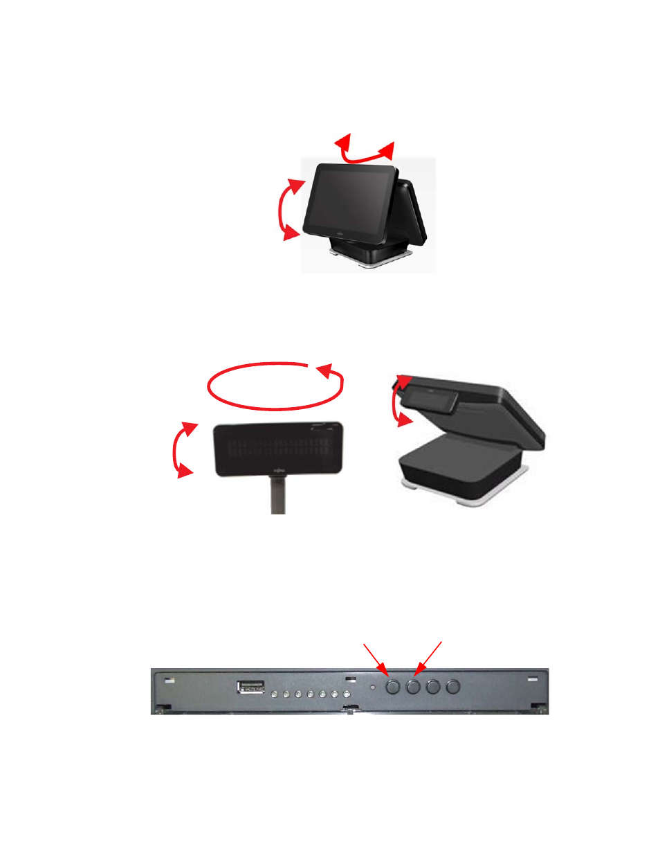 2 customer display (lcd), 3 customer display (vfd), 4 adjusting the speaker volume | FUJITSU TeamPoS 7000 User Manual | Page 24 / 50