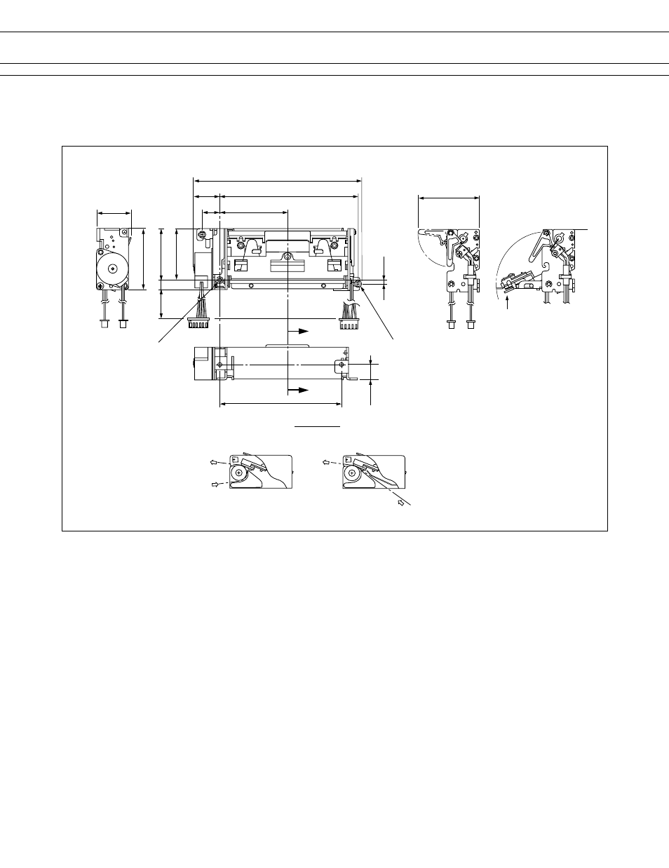 Dimensions, Printer mechanism unit: mm | FUJITSU FTP-631MCL202 User Manual | Page 4 / 6