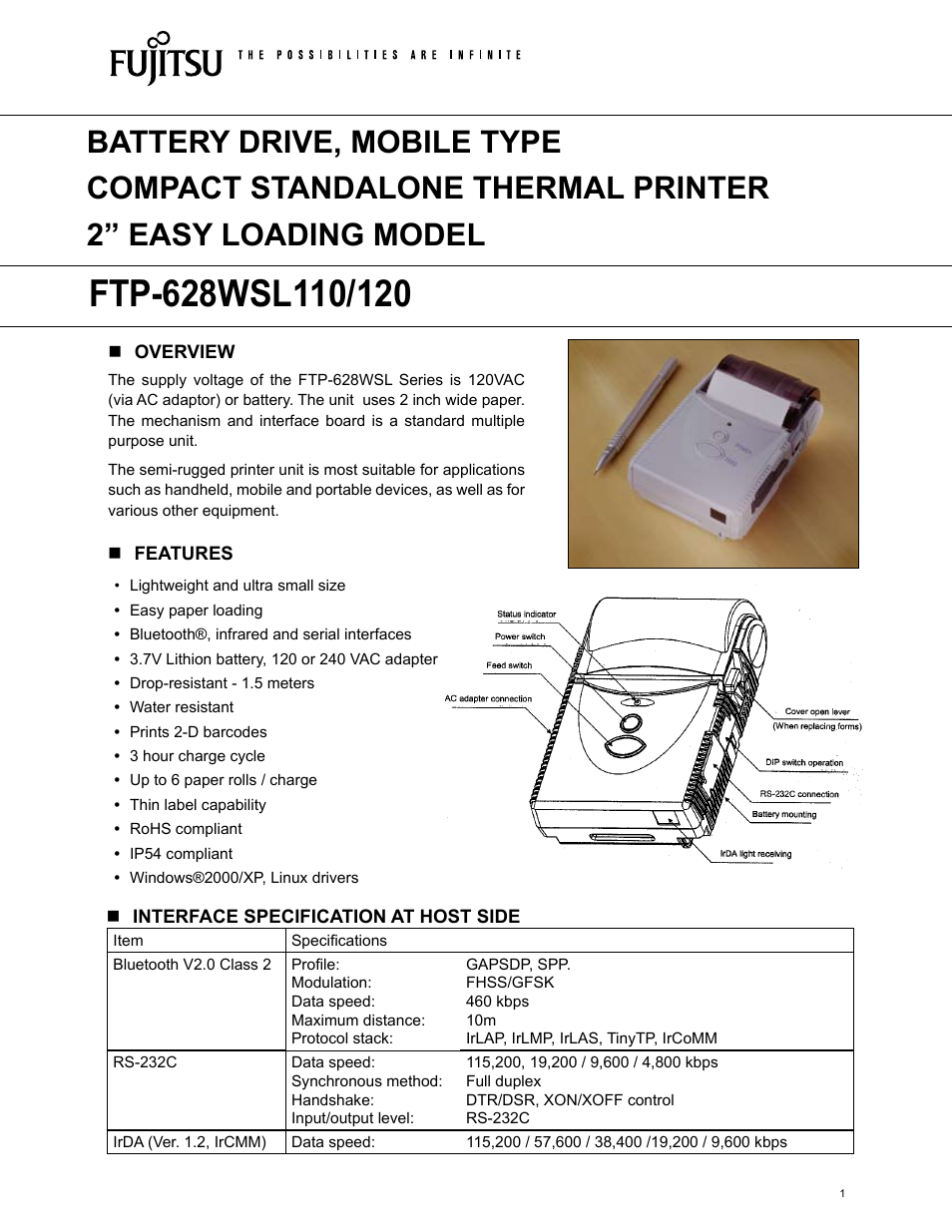 FUJITSU FTP-628WSL110 User Manual | 7 pages