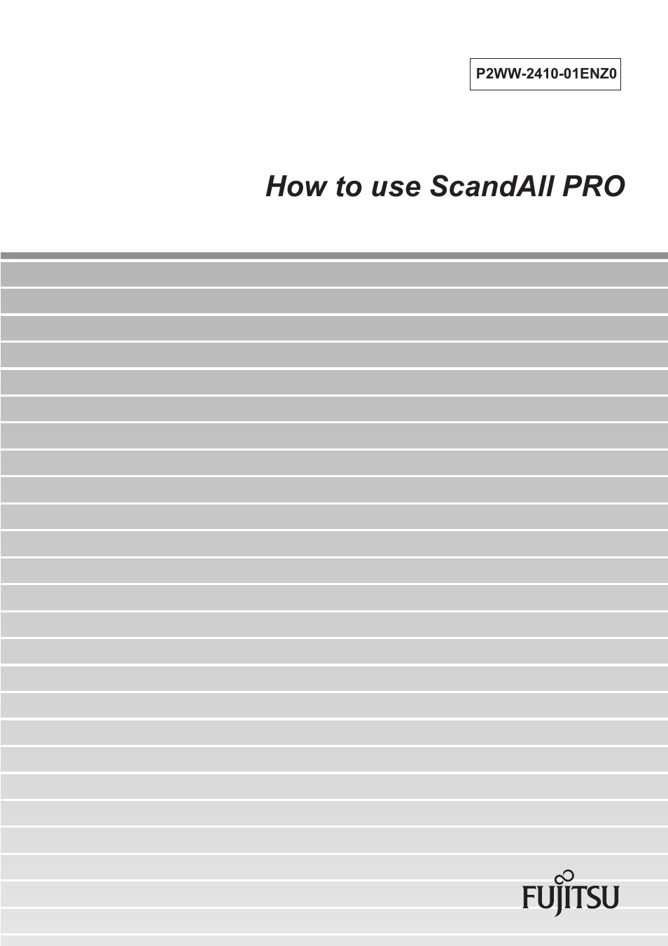 FUJITSU ScandAll PRO P2WW-2410-01ENZ0 User Manual | 45 pages