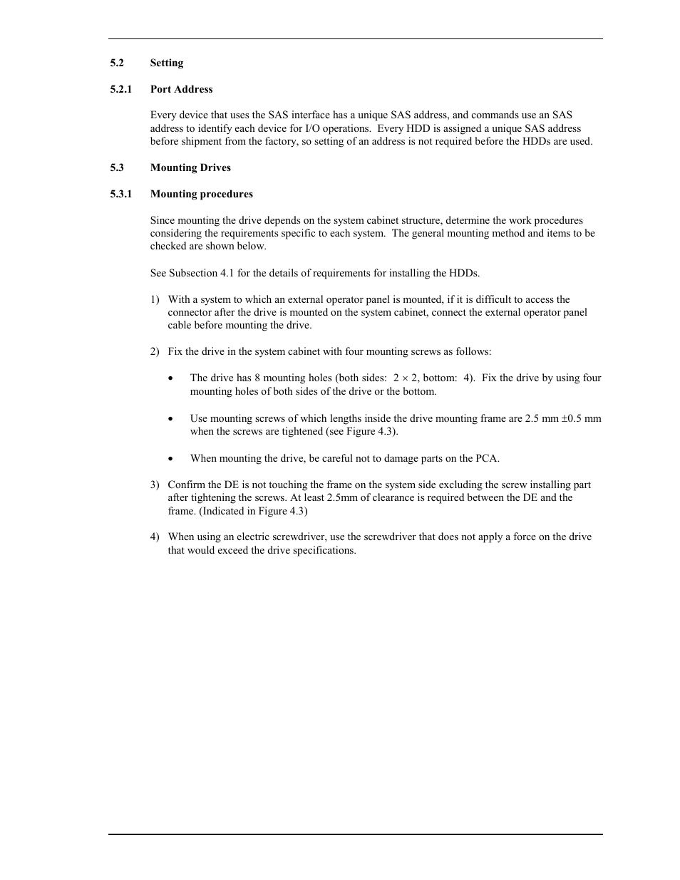 2 setting, 1 port address, 3 mounting drives | 1 mounting procedures | FUJITSU MAY2073RC User Manual | Page 57 / 94