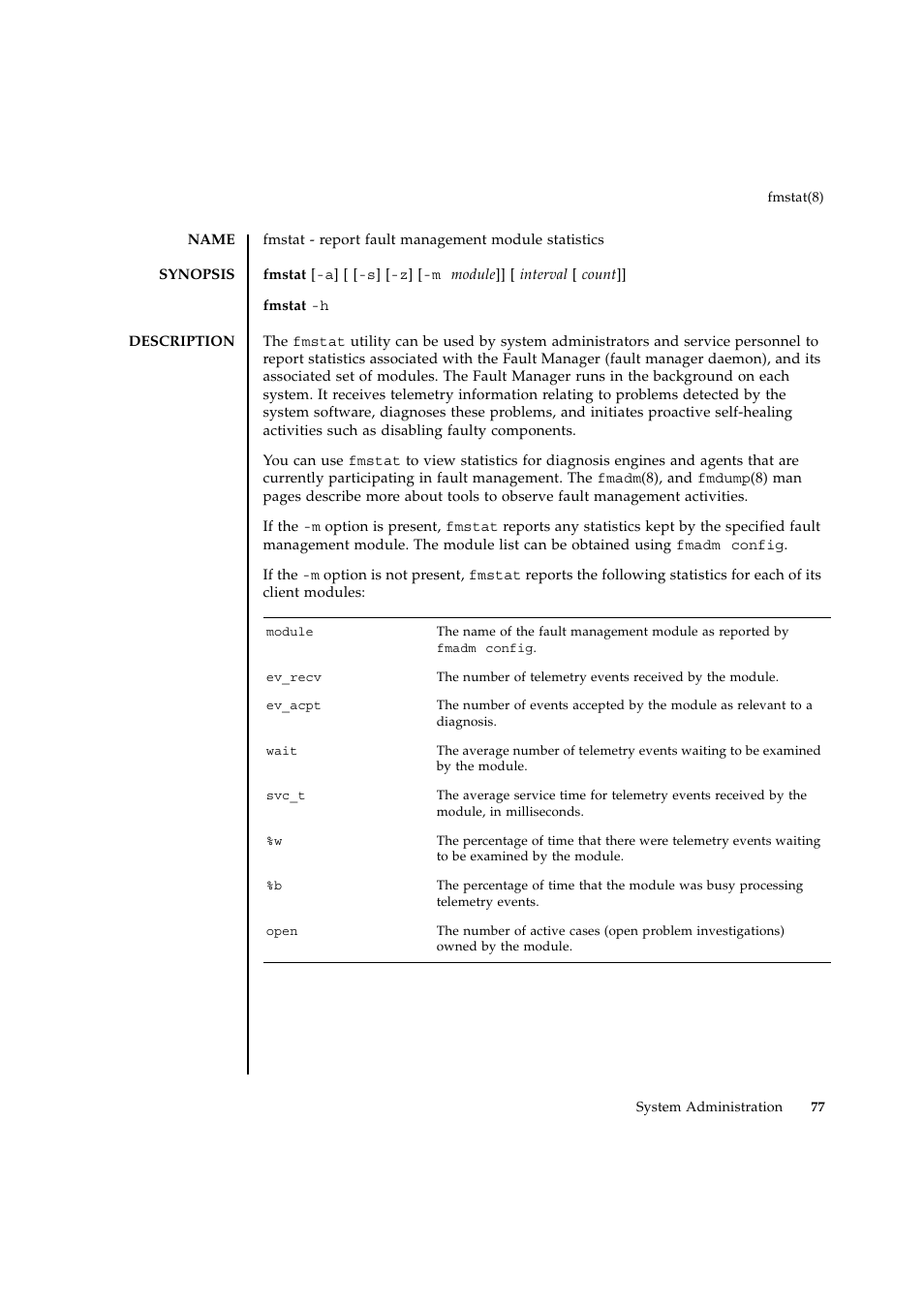 Fmstat | FUJITSU SPARC ENTERPRISE M9000 User Manual | Page 101 / 560