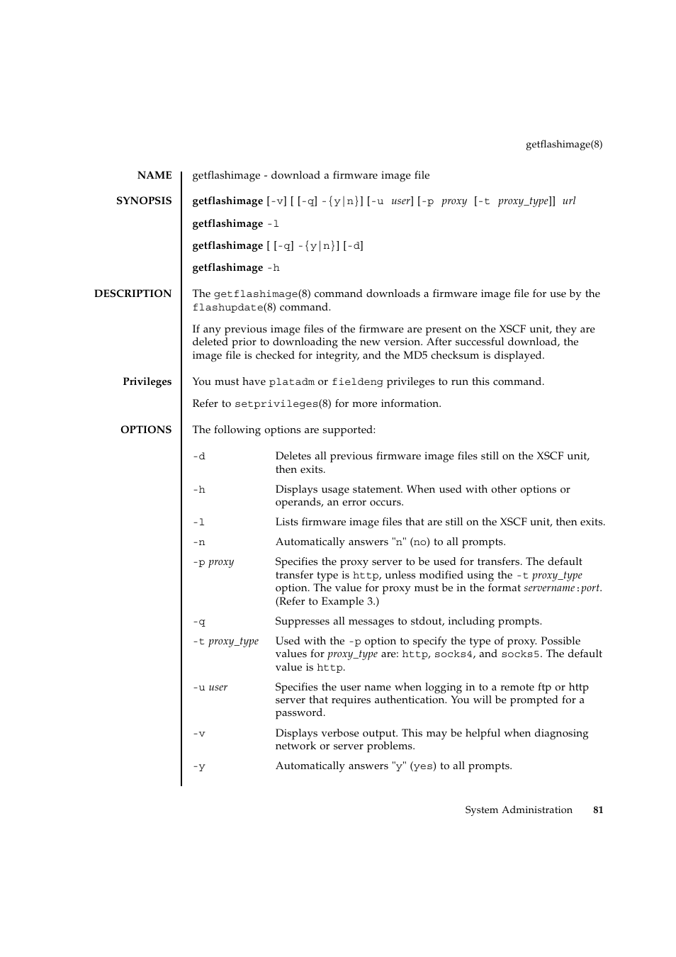 Getflashimage | FUJITSU SPARC ENTERPRISE M9000 User Manual | Page 105 / 560