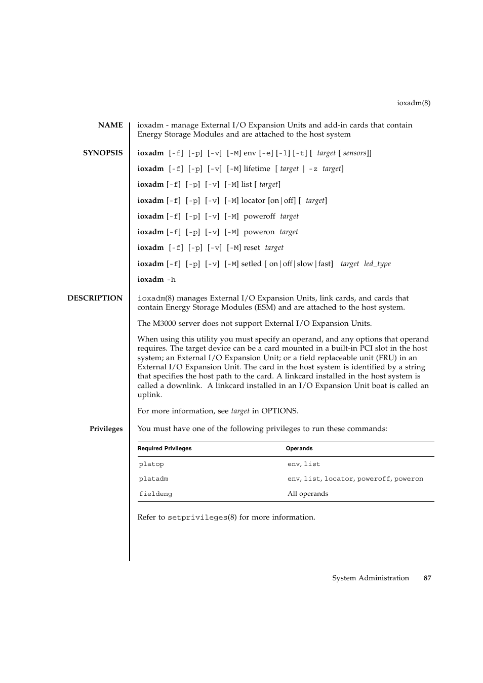 Ioxadm | FUJITSU SPARC ENTERPRISE M9000 User Manual | Page 111 / 560