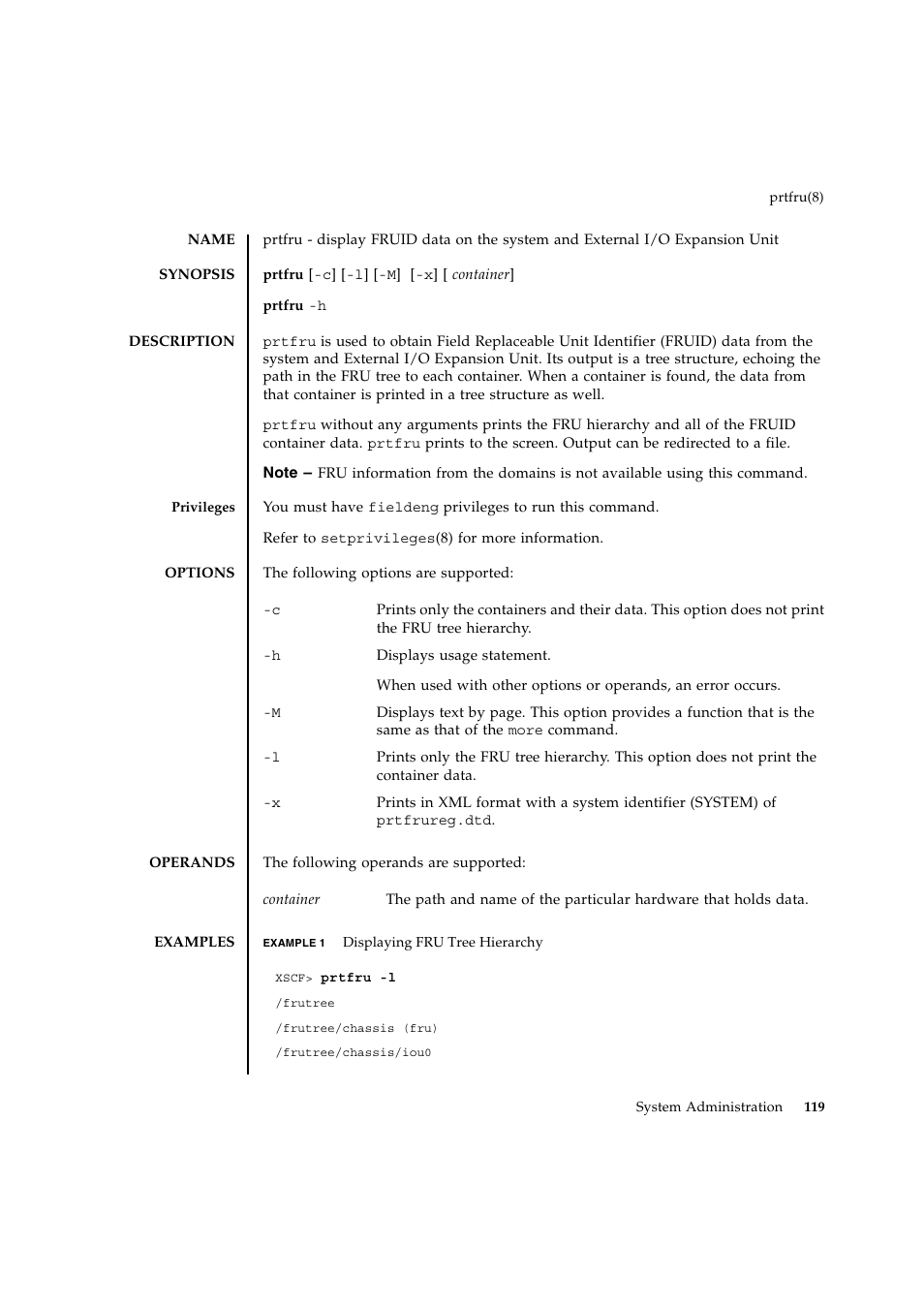 Prtfru | FUJITSU SPARC ENTERPRISE M9000 User Manual | Page 143 / 560