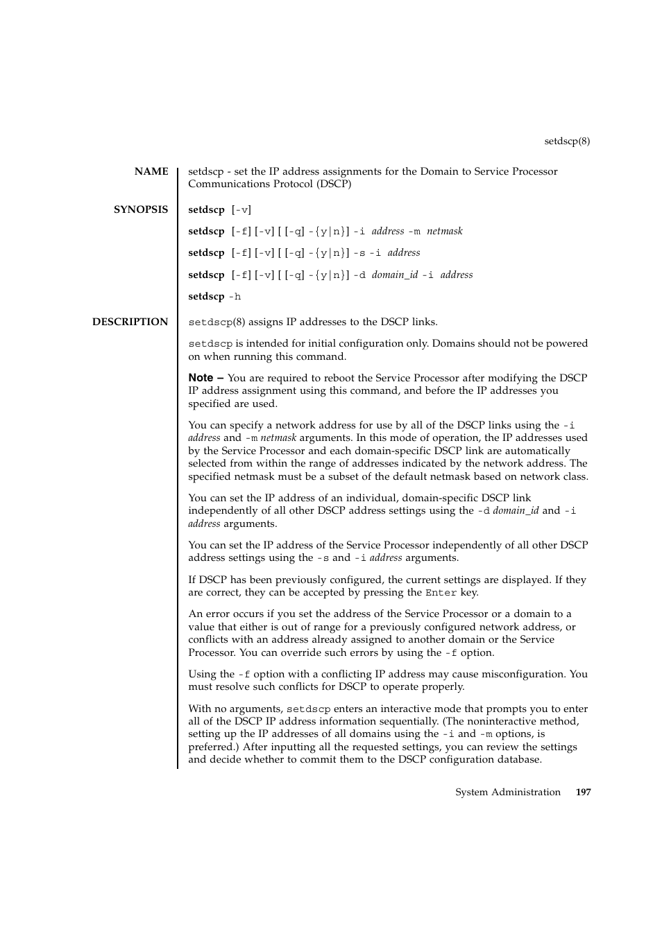 Setdscp | FUJITSU SPARC ENTERPRISE M9000 User Manual | Page 221 / 560