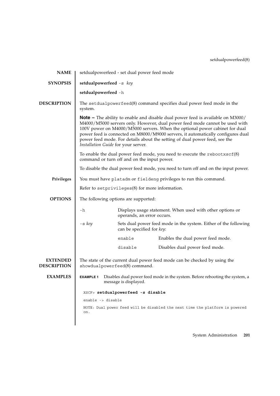 Setdualpowerfeed | FUJITSU SPARC ENTERPRISE M9000 User Manual | Page 225 / 560