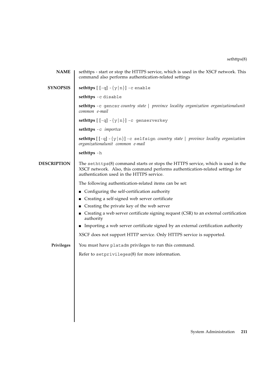 Sethttps | FUJITSU SPARC ENTERPRISE M9000 User Manual | Page 235 / 560