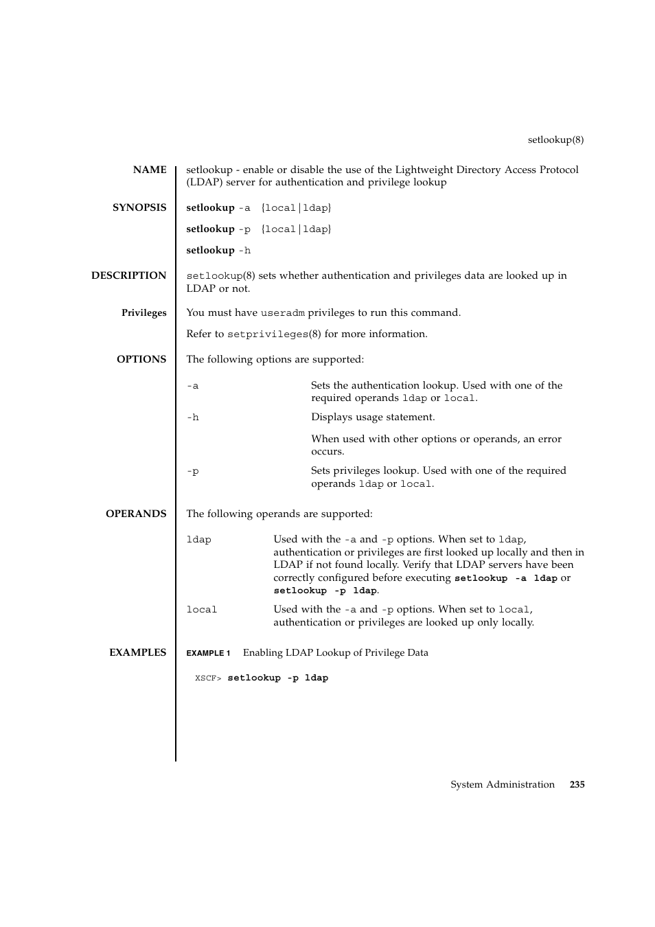 Setlookup | FUJITSU SPARC ENTERPRISE M9000 User Manual | Page 259 / 560