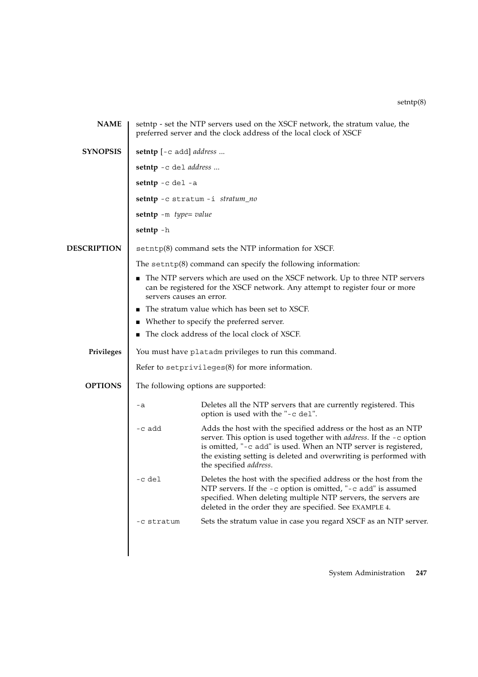 Setntp | FUJITSU SPARC ENTERPRISE M9000 User Manual | Page 271 / 560