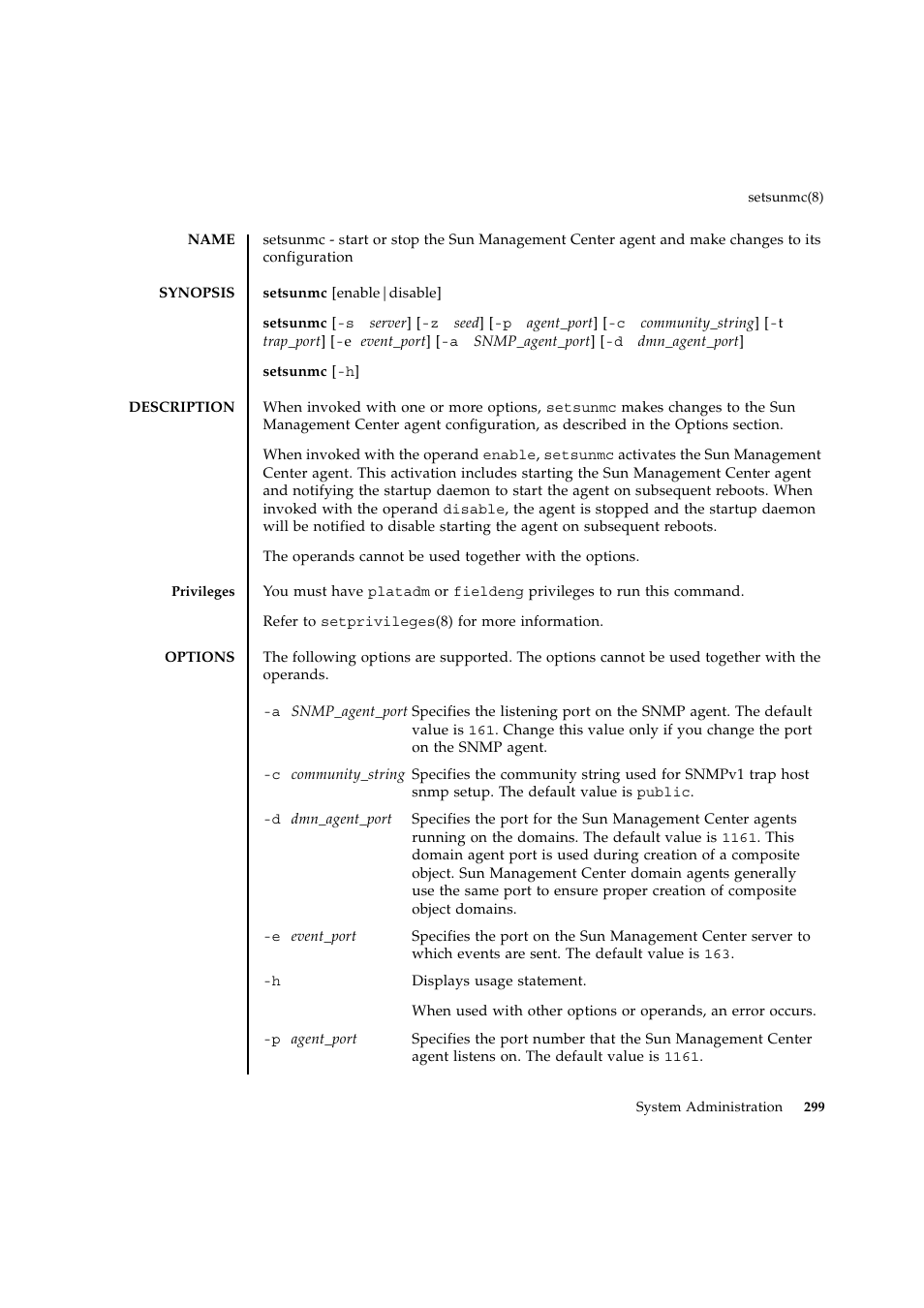 Setsunmc | FUJITSU SPARC ENTERPRISE M9000 User Manual | Page 323 / 560