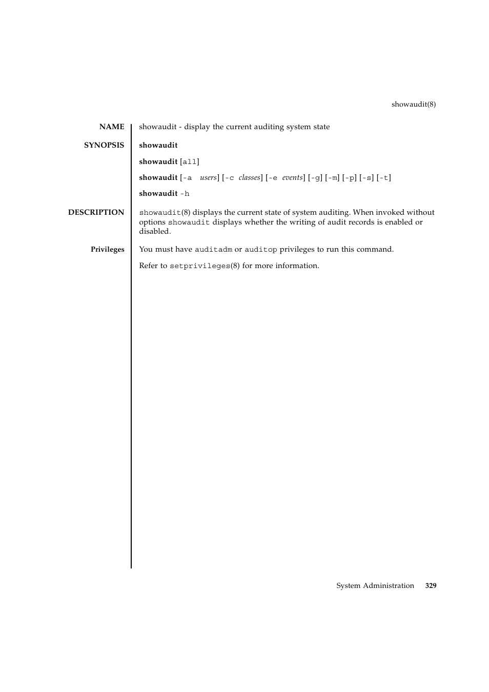 Showaudit | FUJITSU SPARC ENTERPRISE M9000 User Manual | Page 353 / 560