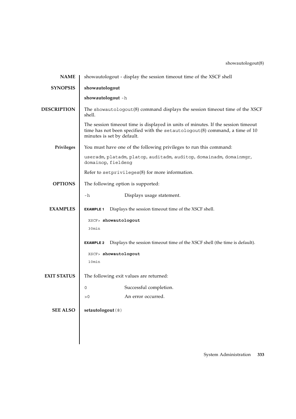 Showautologout | FUJITSU SPARC ENTERPRISE M9000 User Manual | Page 357 / 560