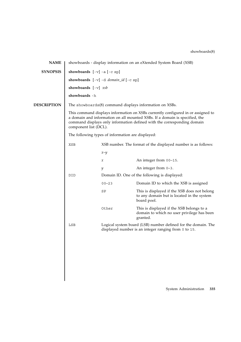 Showboards | FUJITSU SPARC ENTERPRISE M9000 User Manual | Page 359 / 560