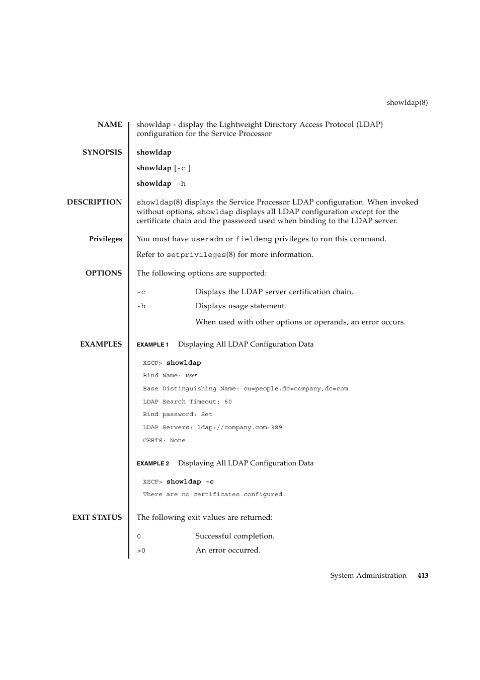 Showldap | FUJITSU SPARC ENTERPRISE M9000 User Manual | Page 437 / 560