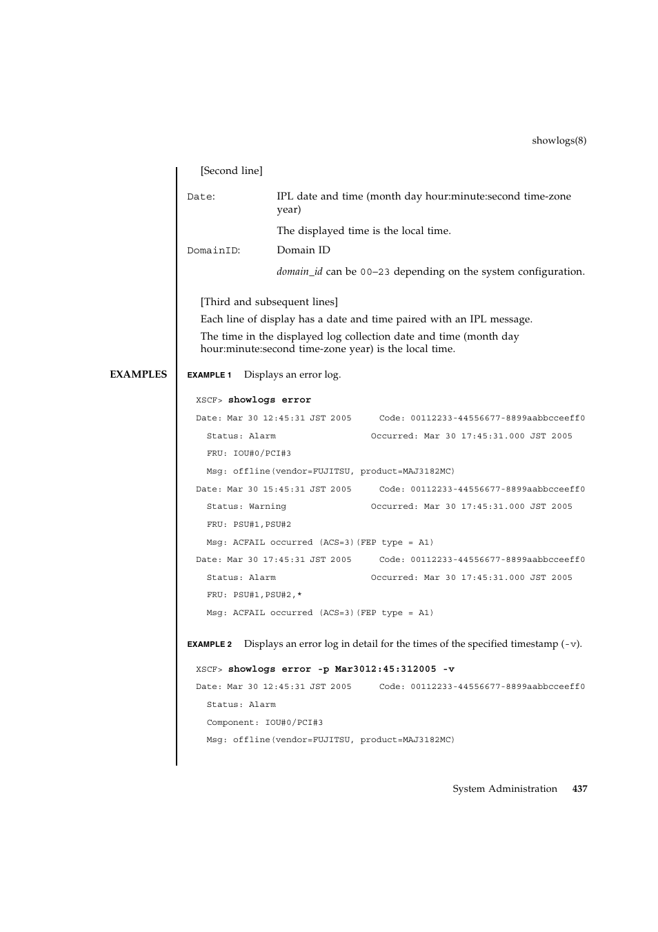 FUJITSU SPARC ENTERPRISE M9000 User Manual | Page 461 / 560