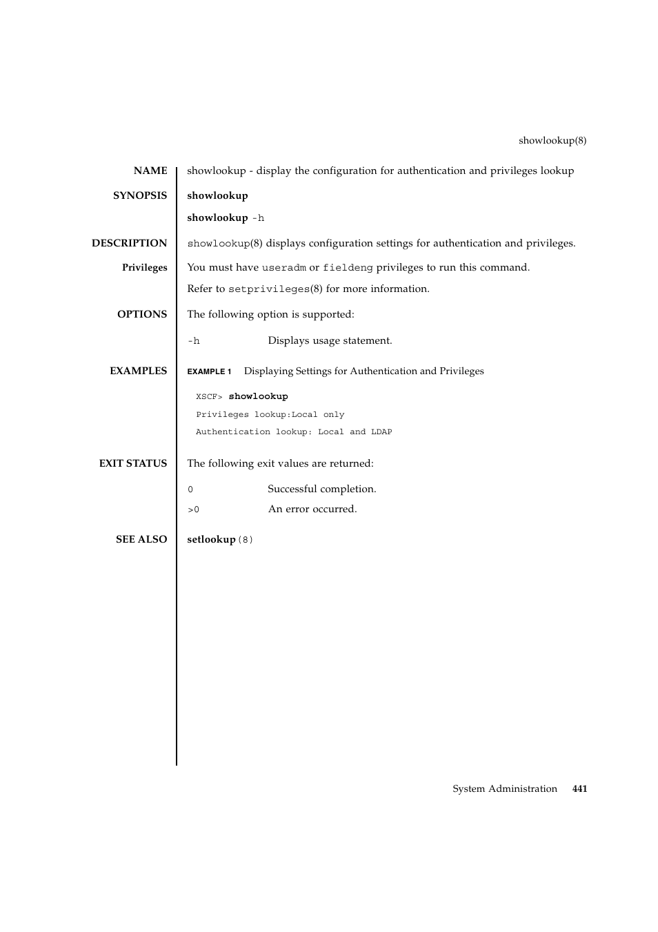 Showlookup | FUJITSU SPARC ENTERPRISE M9000 User Manual | Page 465 / 560