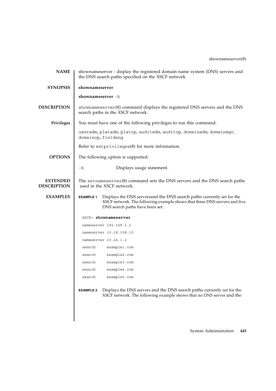 Shownameserver | FUJITSU SPARC ENTERPRISE M9000 User Manual | Page 469 / 560