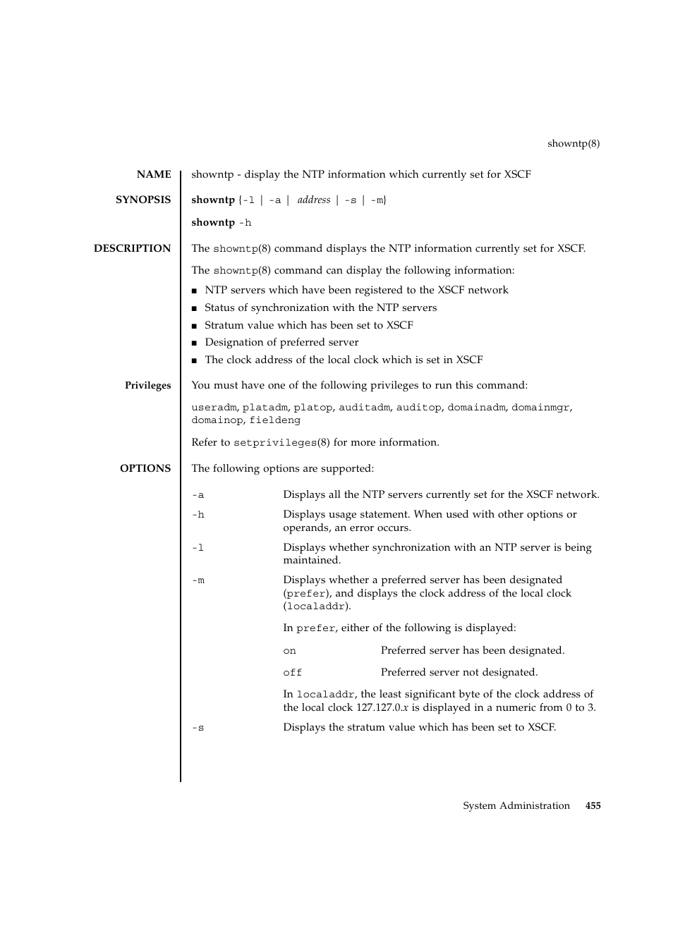 Showntp | FUJITSU SPARC ENTERPRISE M9000 User Manual | Page 479 / 560