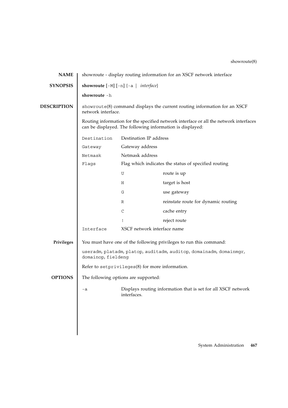 Showroute | FUJITSU SPARC ENTERPRISE M9000 User Manual | Page 491 / 560