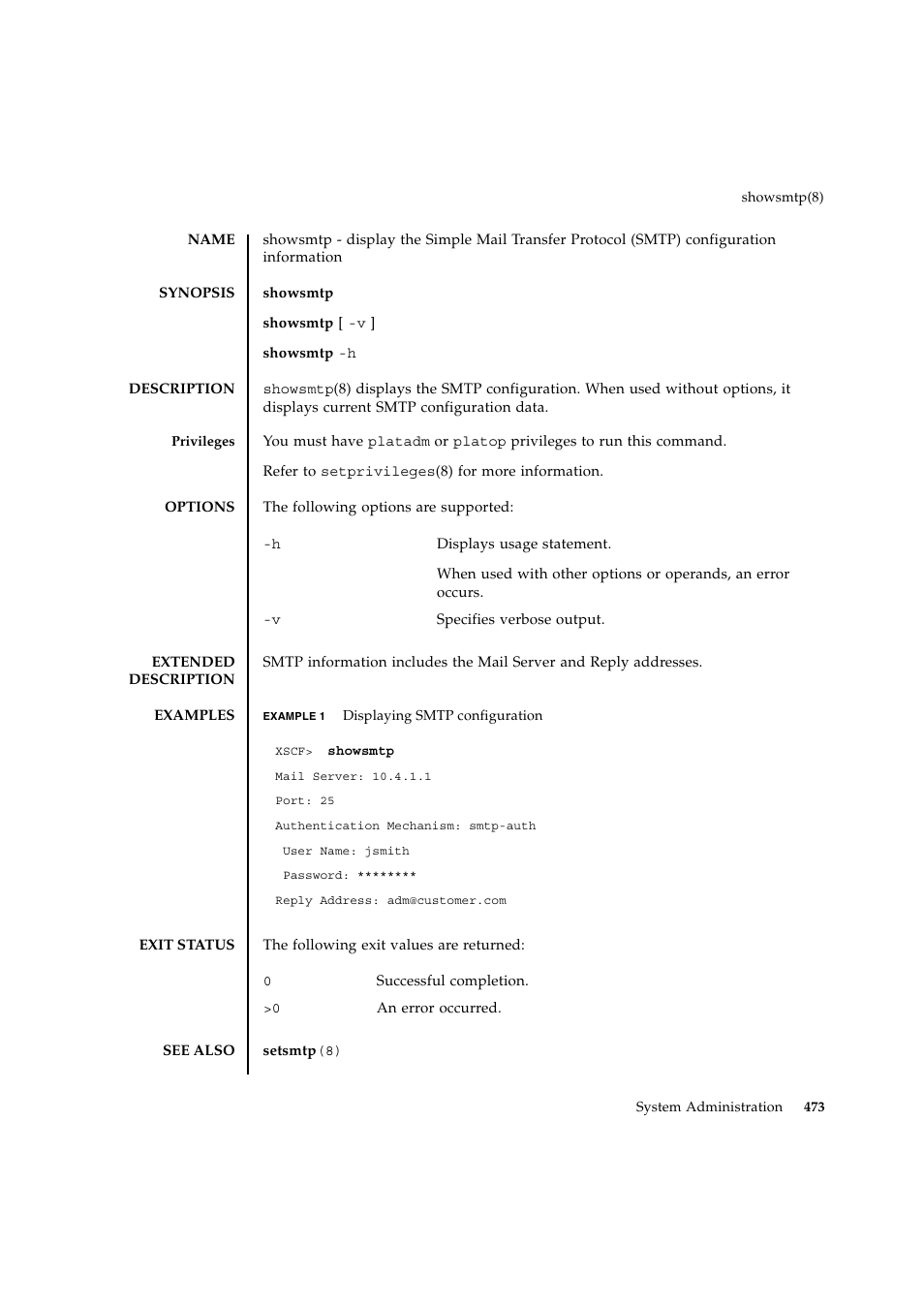 Showsmtp | FUJITSU SPARC ENTERPRISE M9000 User Manual | Page 497 / 560