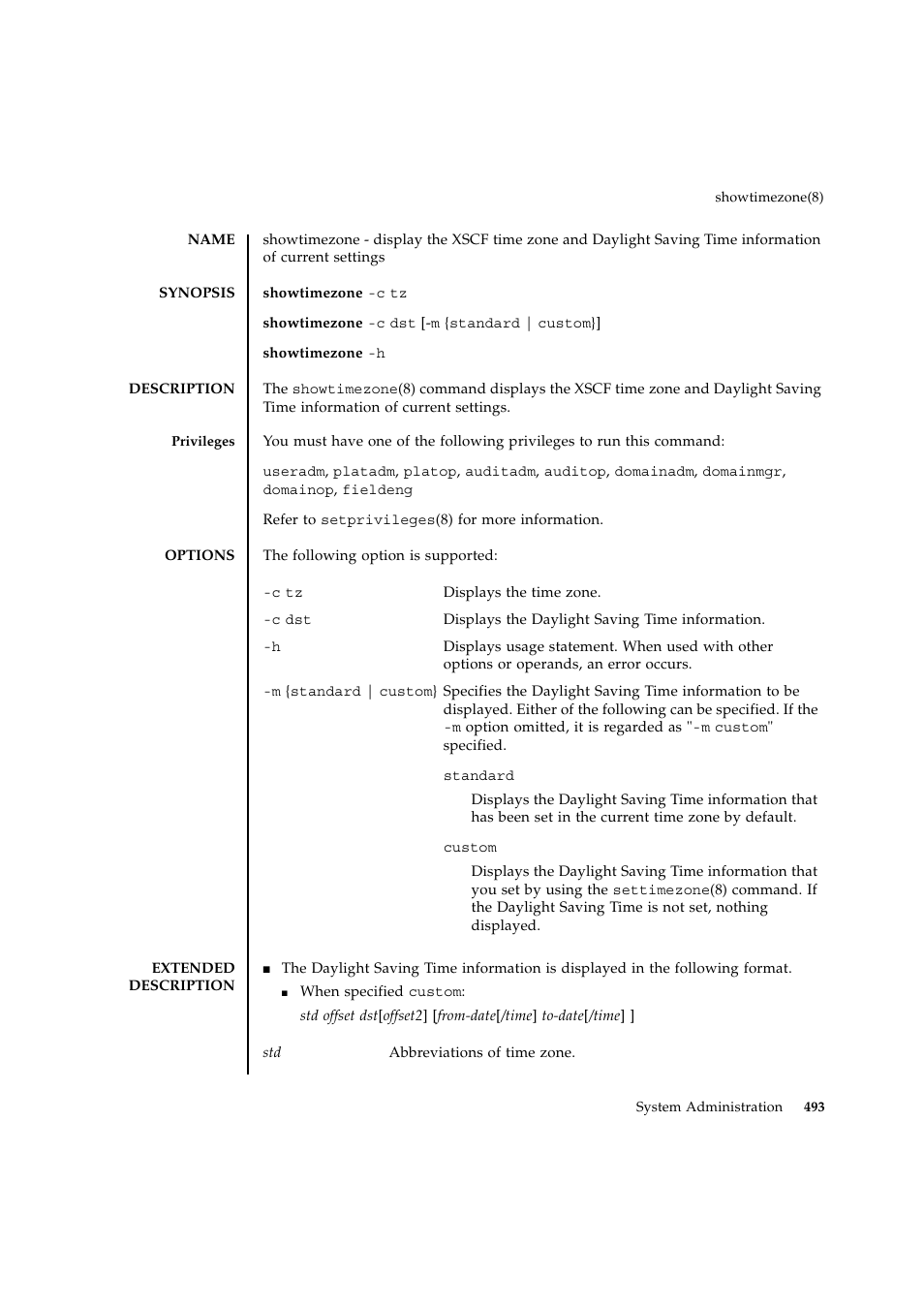 Showtimezone | FUJITSU SPARC ENTERPRISE M9000 User Manual | Page 517 / 560