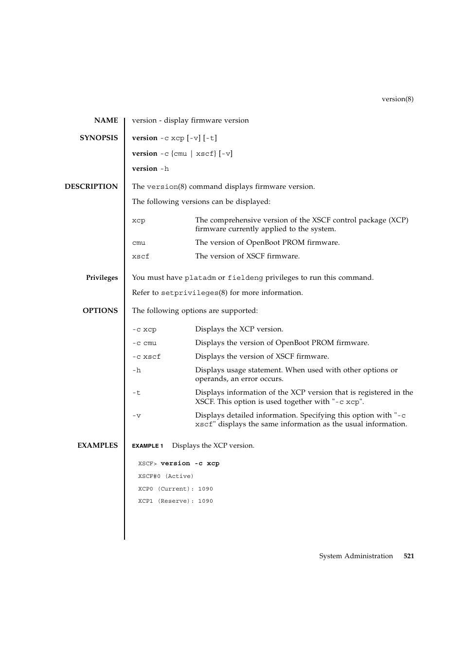 Version | FUJITSU SPARC ENTERPRISE M9000 User Manual | Page 545 / 560