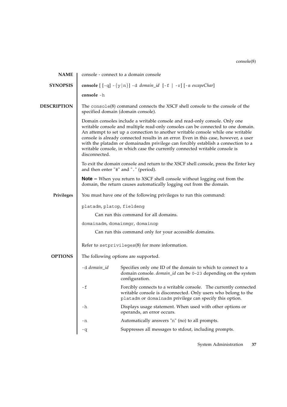 Console | FUJITSU SPARC ENTERPRISE M9000 User Manual | Page 61 / 560