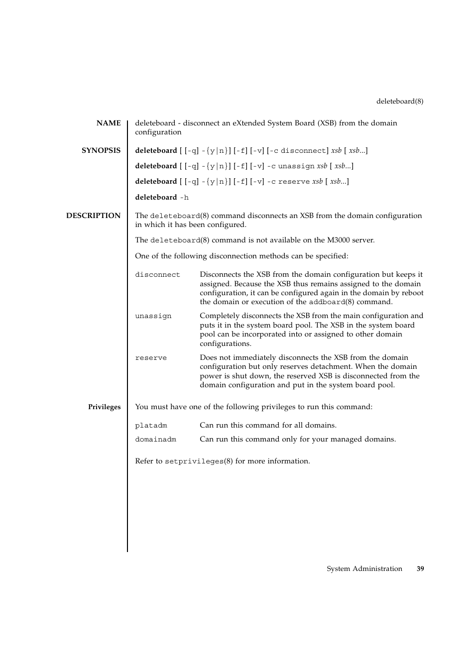 Deleteboard | FUJITSU SPARC ENTERPRISE M9000 User Manual | Page 63 / 560