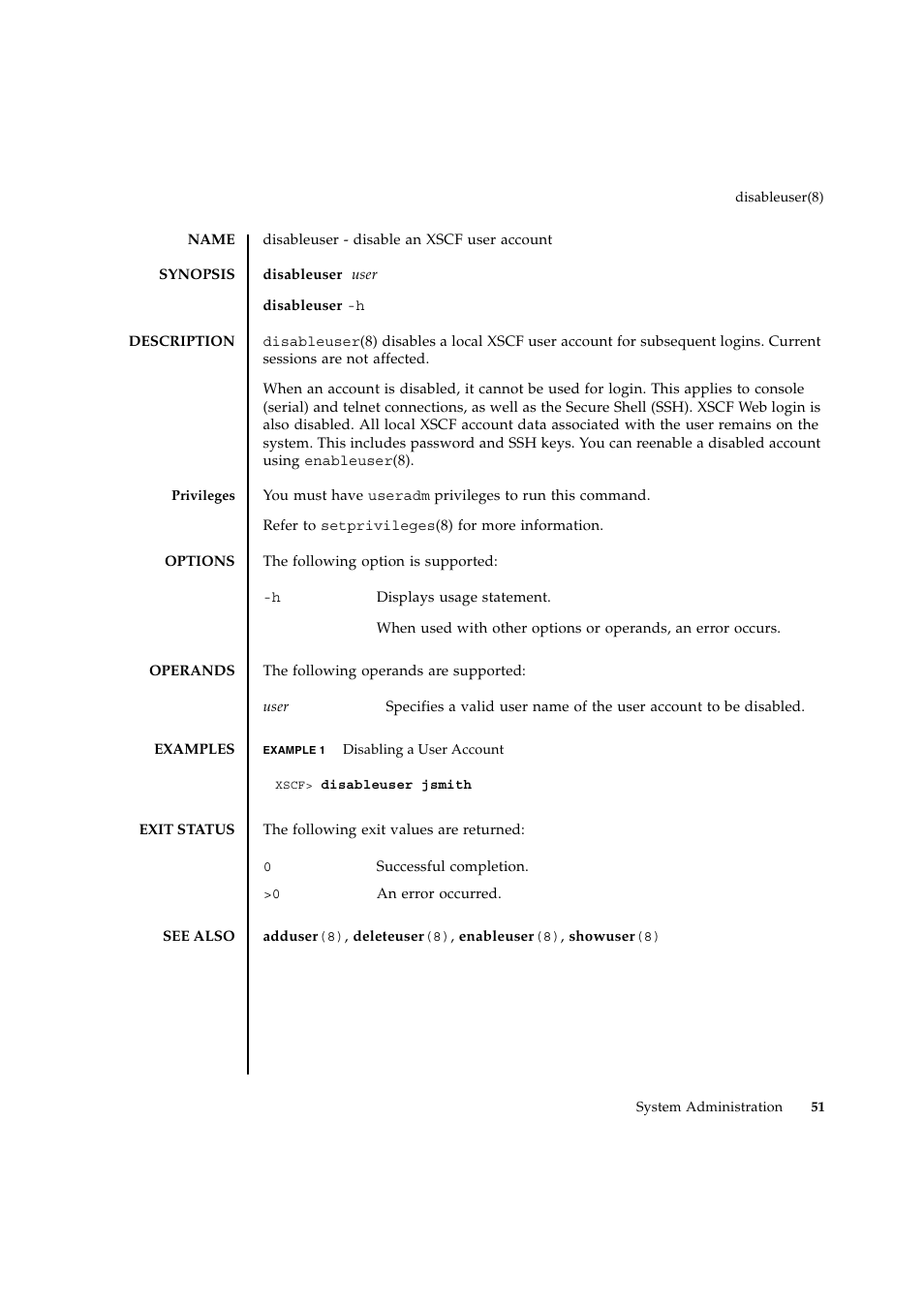 Disableuser | FUJITSU SPARC ENTERPRISE M9000 User Manual | Page 75 / 560