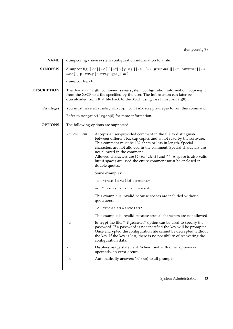 Dumpconfig | FUJITSU SPARC ENTERPRISE M9000 User Manual | Page 77 / 560