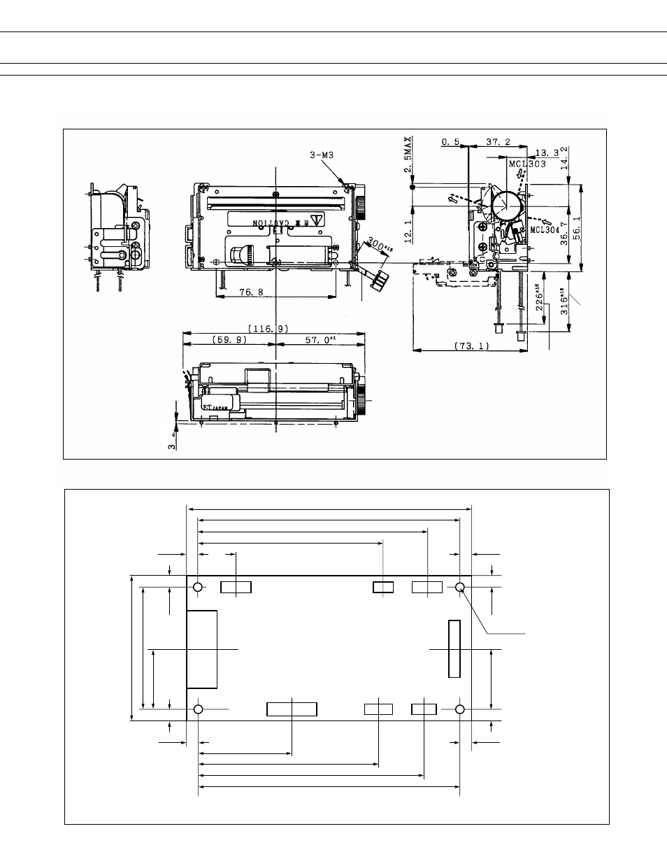 Dimensions | FUJITSU FTP-632MCL004 User Manual | Page 5 / 7