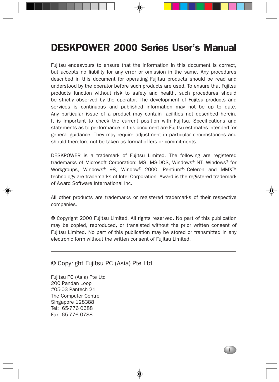 FUJITSU DESKPOWER 2000 User Manual | 50 pages