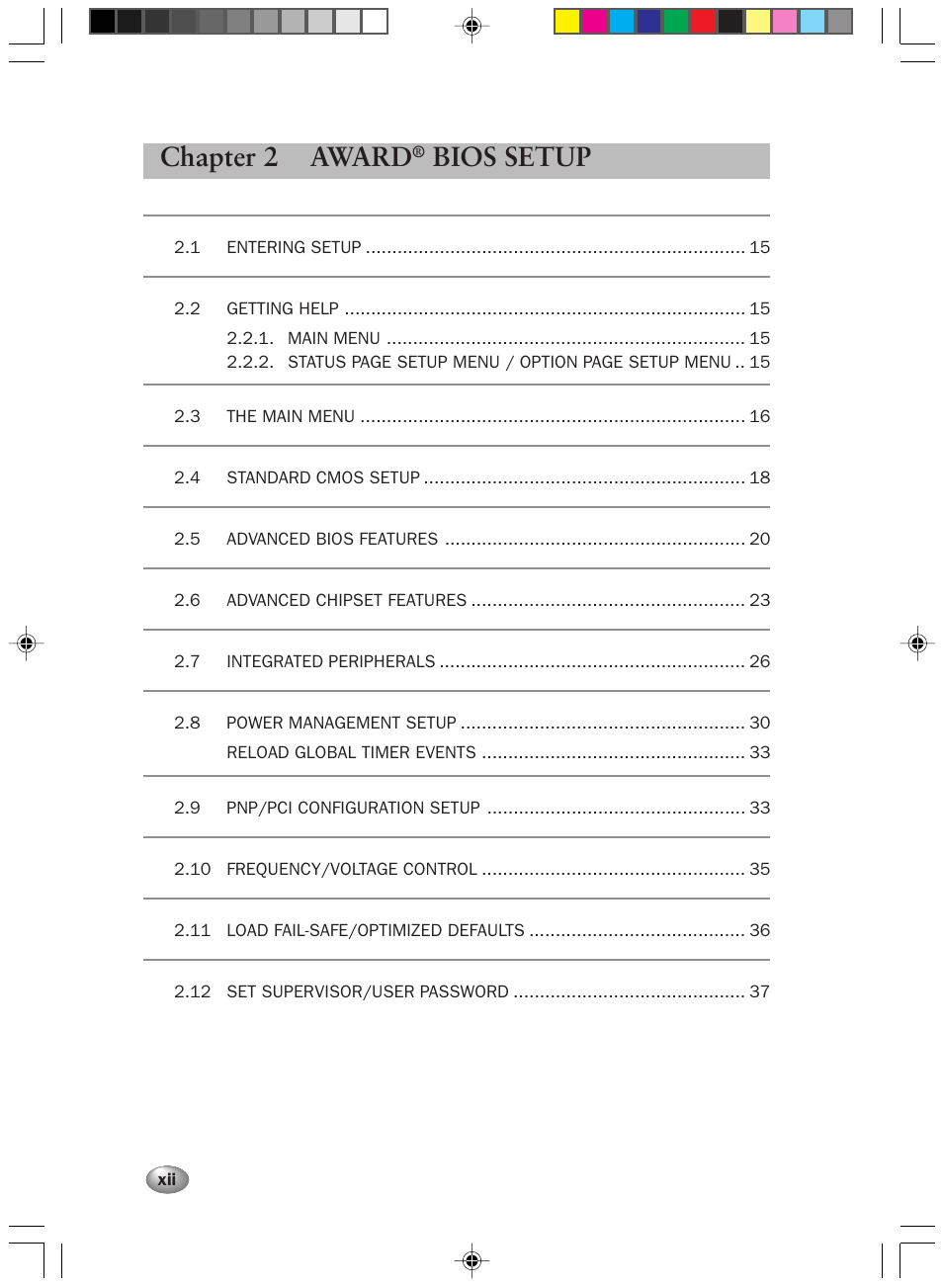Chapter 2 award, Bios setup | FUJITSU DESKPOWER 2000 User Manual | Page 12 / 50
