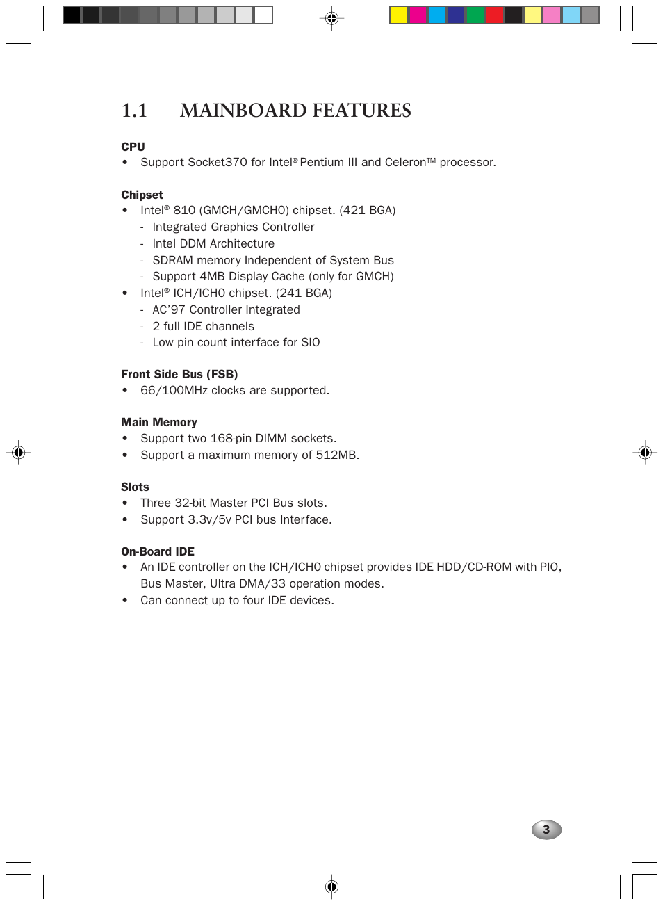 1 mainboard features | FUJITSU DESKPOWER 2000 User Manual | Page 15 / 50