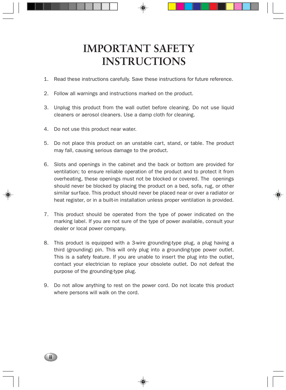 Important safety instructions | FUJITSU DESKPOWER 2000 User Manual | Page 2 / 50