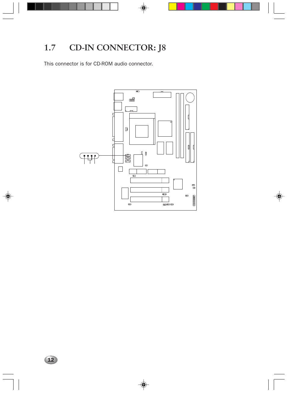 7 cd-in connector: j8 | FUJITSU DESKPOWER 2000 User Manual | Page 24 / 50