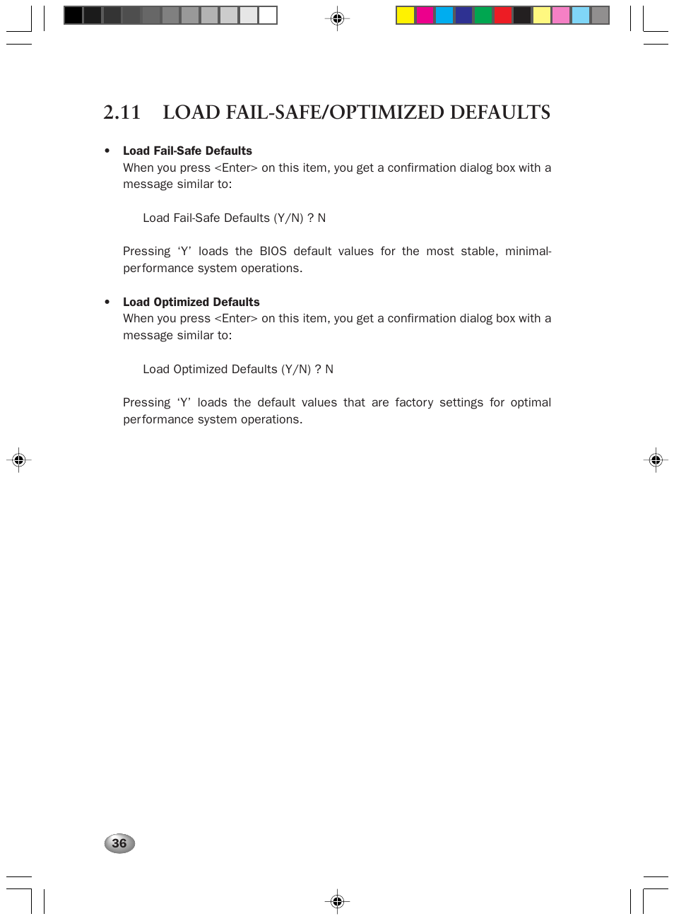11 load fail-safe/optimized defaults | FUJITSU DESKPOWER 2000 User Manual | Page 48 / 50
